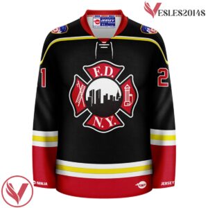 Maltese FDNY Cross Black Hockey Jersey - Vesles2014S 2
