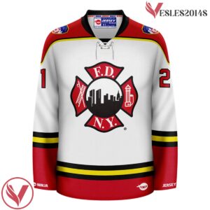 Maltese FDNY  Cross White Hockey Jersey - Vesles2014S 2