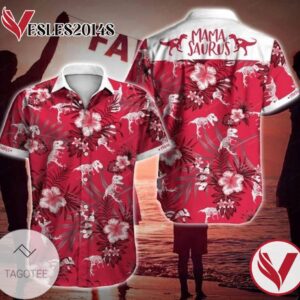 Mamasaurus Hawaiian Graphic Print Short Sleeve Hawaiian Casual Shirt Vesles2014S 1