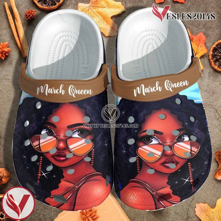 March Queen Shoes Clogs Gift For Black Princess, Unique Gift From Vesles2014S