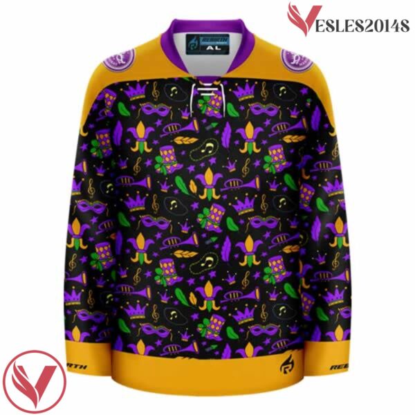Mardi Gras Fat Tuesday Ugly Sweater Holiday Hockey Jersey - Vesles2014S 2