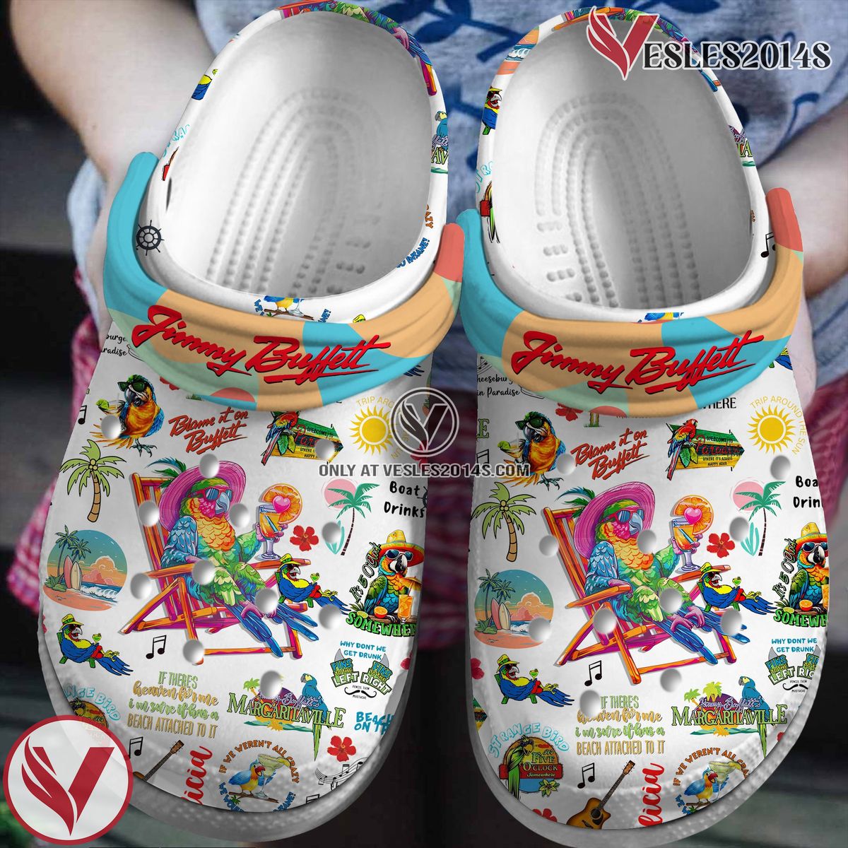 Margaritaville Jimmy Buffett Music Crocs Crocband Clogs Shoes, Unique Gifts For Fans - Vesles2014S