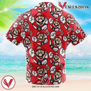 Mario Bros Mario Bros Hawaiian Button Up Shirt, Perfect Gifts For Anime Lovers - Vesles2014S 1
