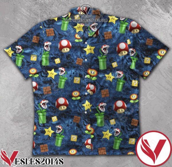 Mario Navy Galaxy Hawaiian Shirt, Unique Gifts For Friends - Vesles2014S 1