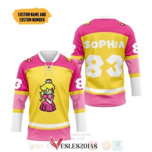 Mario Princess Peach Sports Personalized Hockey Jersey, Trending Gifts For Fans - Vesles2014s 1
