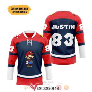 Mario Sports Custom Hockey Jersey, Trending Gifts For Fans - Vesles2014s 2