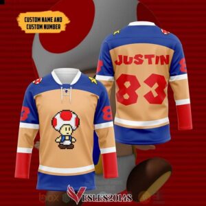 Mario Toad Sports Personalized Hockey Jersey, Trending Gifts For Fans - Vesles2014s 3