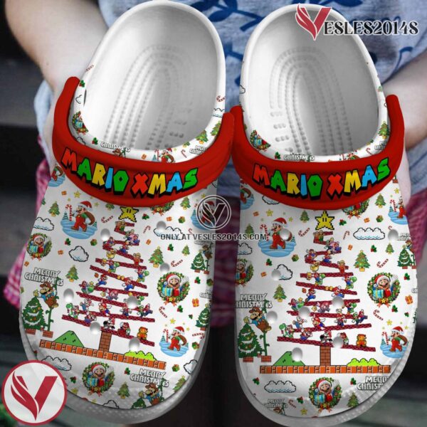 Mario Xmas Game Crocs Crocband Clogs Shoes Comfortable For Men Women and Kids, Unique Gift From  Vesles2014S