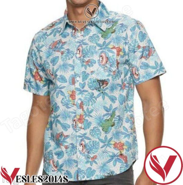 Marvel Avengers Superhero Blue Tropical Leaf Hawaiian Shirt, Unique Gifts For Friends - Vesles2014S 1