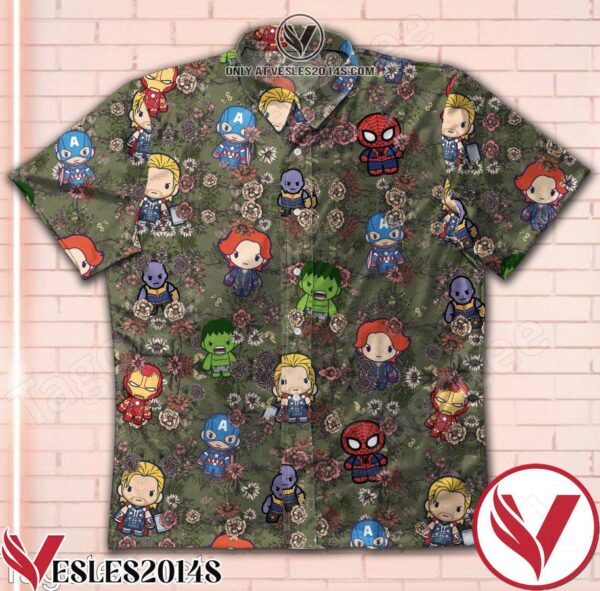 Marvel Chibi Flower Hawaiian Shirt, Unique Gifts For Friends - Vesles2014S 1