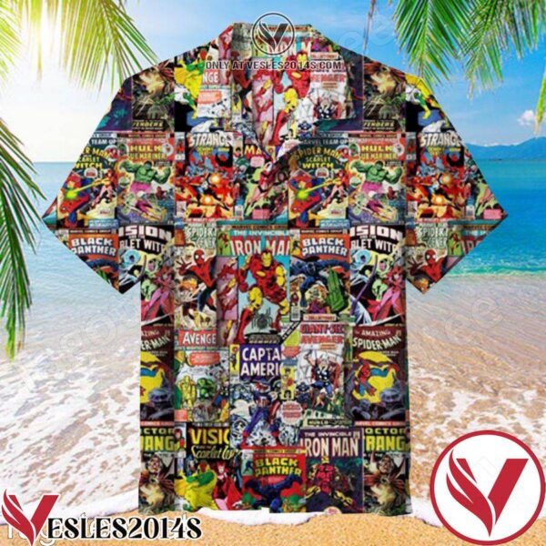Marvel Comics Avengers Poster Collage Hawaiian Shirt, Unique Gifts For Friends - Vesles2014S 1
