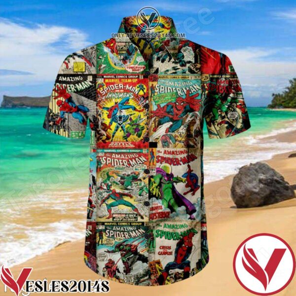 Marvel Spider-man Cover Hawaiian Shirt, Unique Gifts For Friends - Vesles2014S 1