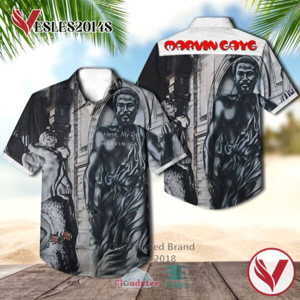Marvin Gaye Here, My Dear Album Hawaiian Shirt, Best Gift For Music Lovers Vesles2014S