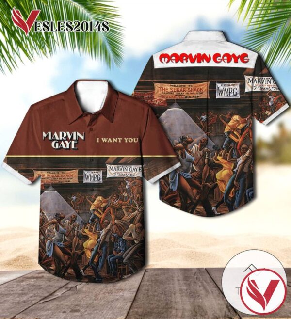 Marvin Gaye I Want You Album Cover Hawaiian Shirt, Best Gift For Music Lovers Vesles2014S