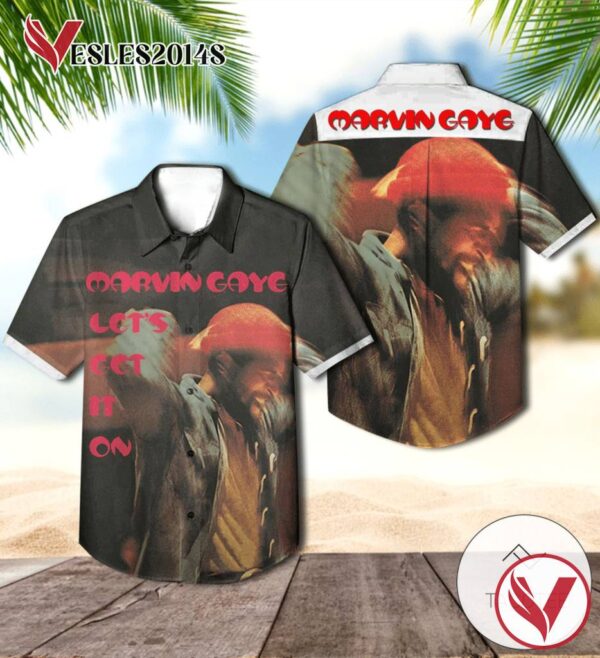 Marvin Gaye Let's Get It On Album Cover Hawaiian Shirt, Best Gift For Music Lovers Vesles2014S