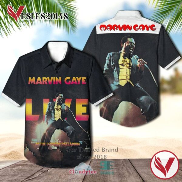 Marvin Gaye Live At The London Palladium Album Casual Hawaiian Shirt, Best Gift For Music Lovers Vesles2014S