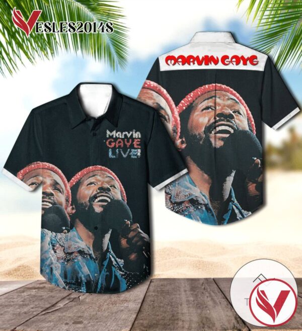 Marvin Gaye Live The Second Live Album Cover Hawaiian Shirt, Best Gift For Music Lovers Vesles2014S