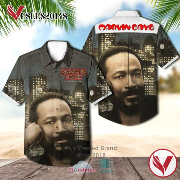 Marvin Gaye Midnight Love Album Hawaiian Shirt, Best Gift For Music Lovers Vesles2014S
