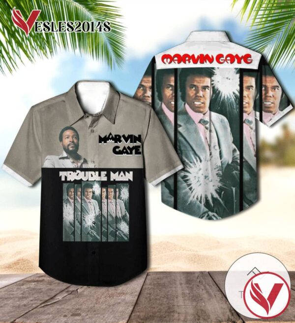Marvin Gaye Trouble Man Album Cover Hawaiian Shirt, Best Gift For Music Lovers Vesles2014S
