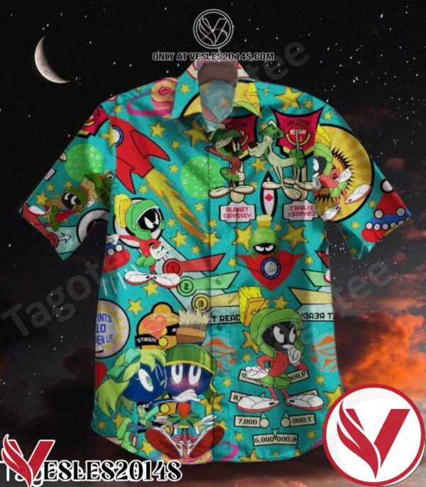 Marvin The Martian Turquoise Hawaiian Shirt, Unique Gifts For Friends - Vesles2014S 1