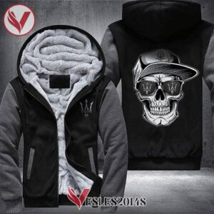 Maserati Skull Fleece Hoodie Jacket, Unique Gifts For Car Lovers - Vesles2014S 1