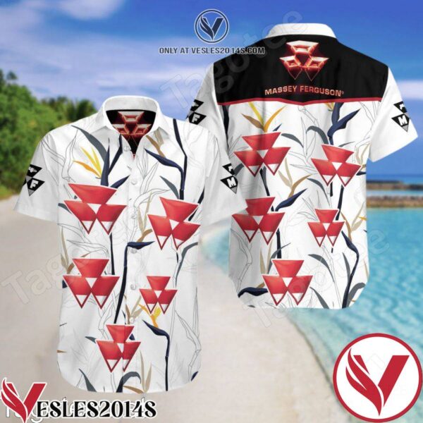 Massey Ferguson White Hawaiian Shirt And Short, Unique Gifts For Friends - Vesles2014S 1