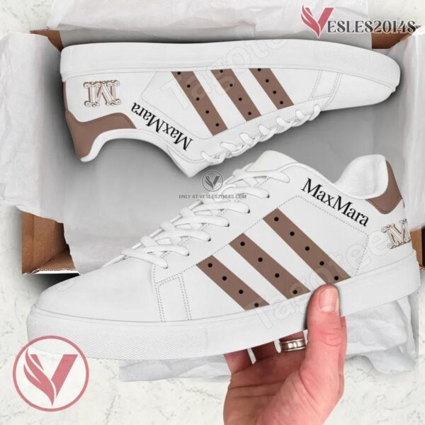 Max Mara Logo Print Stan Smith Shoes, Unique Sneaker For Fans - Vesles2014s