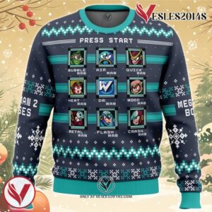 Mega Man 2 Bosses Ugly Christmas Sweater, Unique Christmas Gift For Fans - Vesles2014S