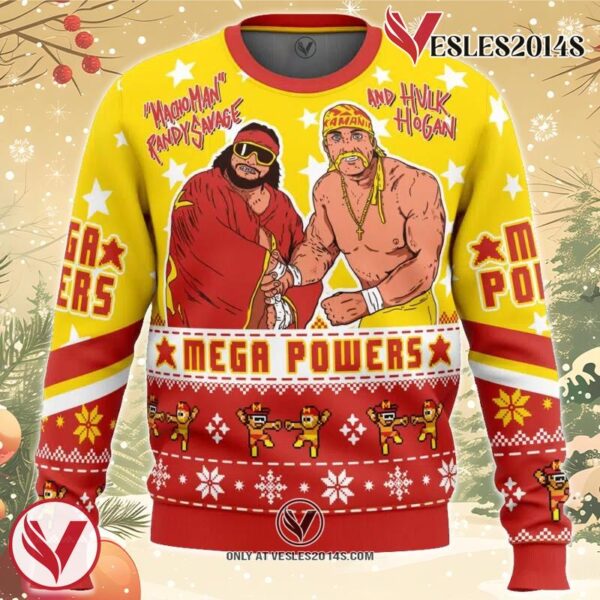 Mega Powers Macho Man and Hulk Hogan Ugly Christmas Sweater, Unique Christmas Gift For Fans - Vesles2014S