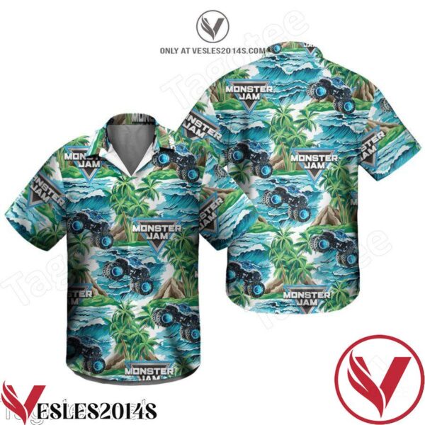 Megalodon Monster Truck Summer Hawaiian Shirt, Unique Gifts For Friends - Vesles2014S 1