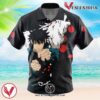 Megumi Fushiguro Jujutsu Kaisen Hawaiian Button Up Shirt, Perfect Gifts For Anime Lovers - Vesles2014S