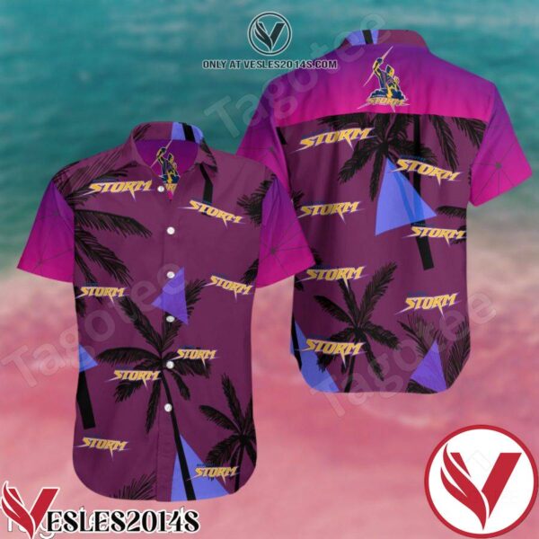 Melbourne Storm Purple Hawaiian Shirt And Short, Unique Gifts For Friends - Vesles2014S 1