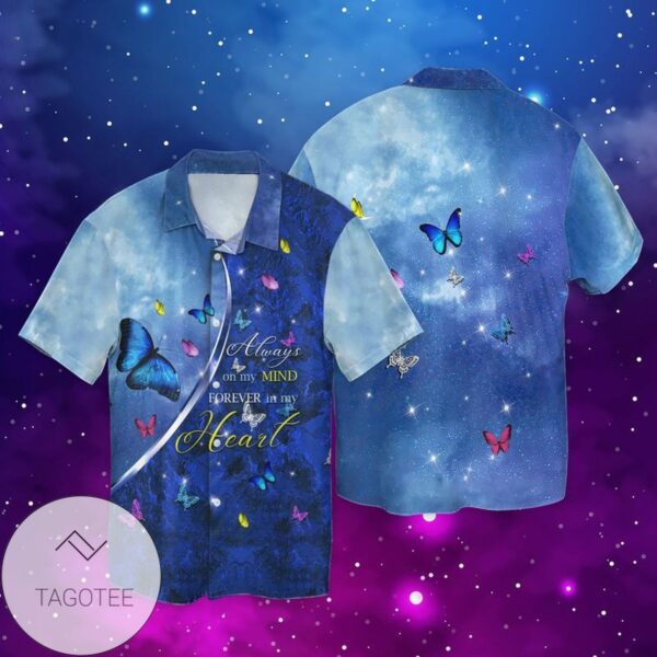 Memorial Day Butterfly Always In My Heart For Men And Women Graphic Print Short Sleeve Hawaiian Casual Shirt Vesles2014S 1