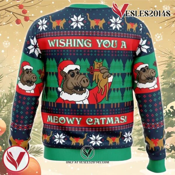Meowy Catmas Alf Ugly Christmas Sweater, Unique Christmas Gift For Fans - Vesles2014S 1