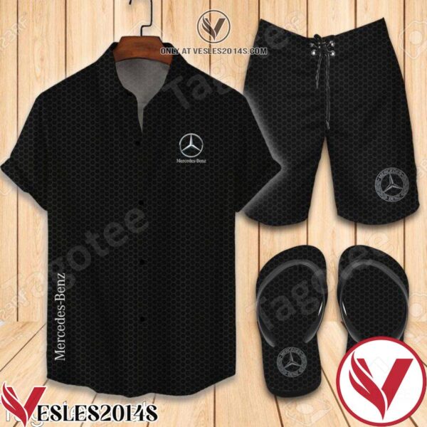 Mercedes Benz Combo Hawaiian Shirt, Beach Shorts And Flip Flop, Unique Gifts For Friends - Vesles2014S 1