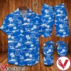 Mercedes Blue Palm Combo Hawaiian Shirt, Beach Shorts And Flip Flop, Unique Gifts For Friends - Vesles2014S 1