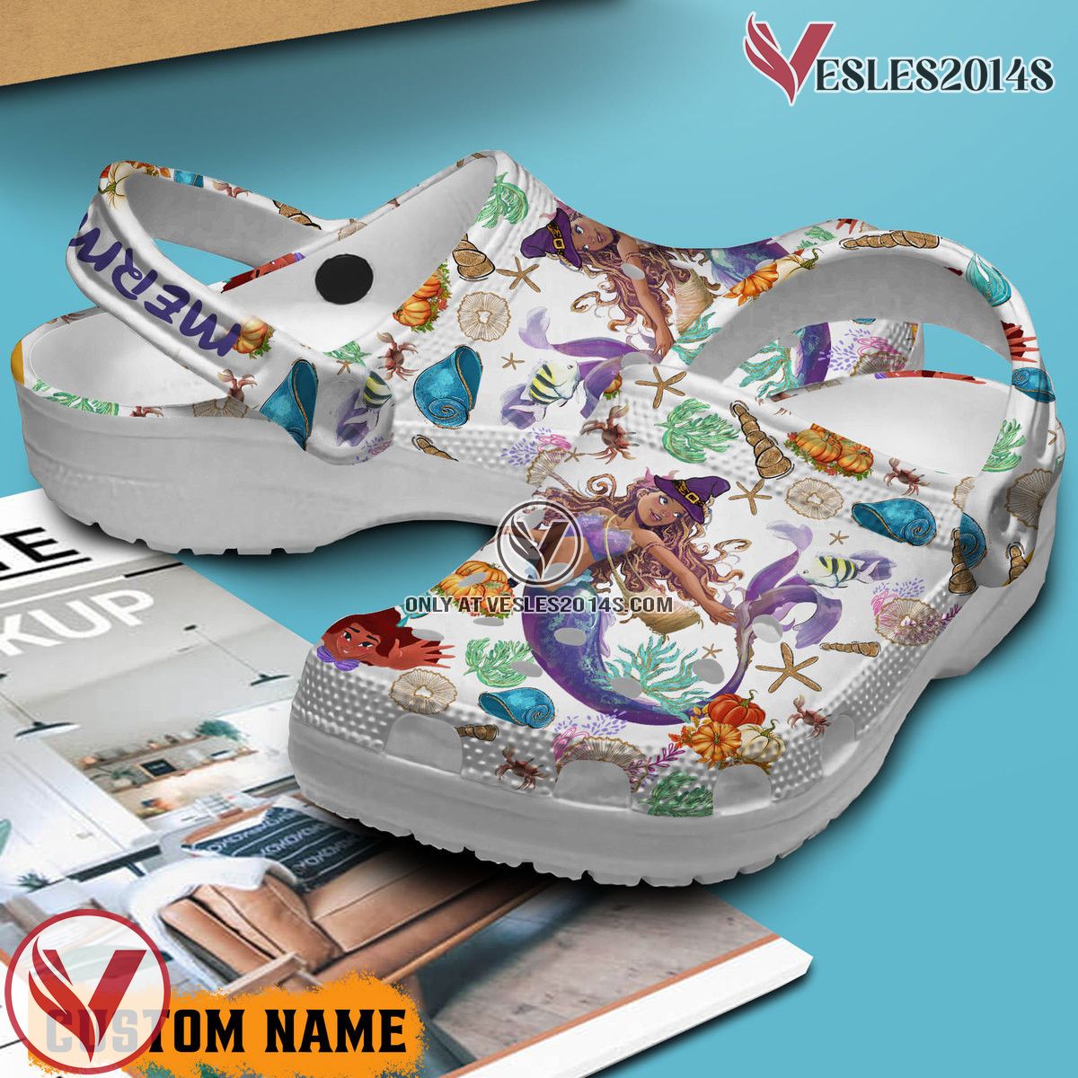 Mermaid Movie Crocs Crocband Clogs Shoes Comfortable For Men Women and Kids Style 1 - Vesles2014S 2