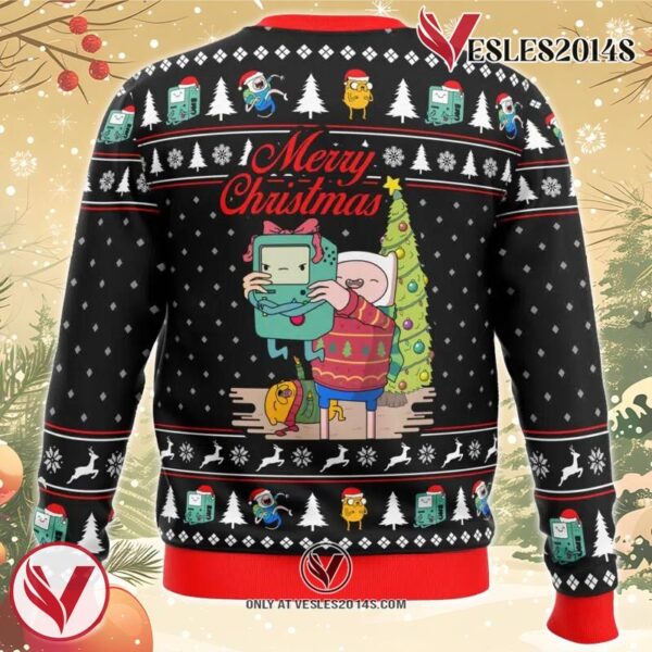 Merry Christmas BMO Finn Aventure TimeUgly Christmas Sweater 1