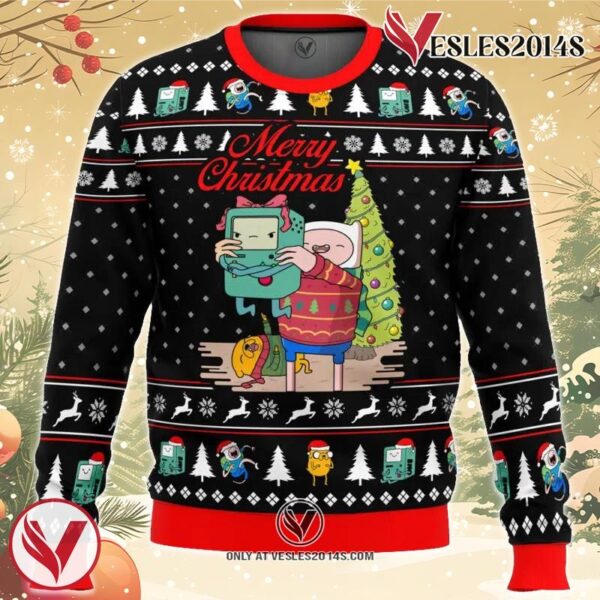 Merry Christmas BMO Finn Aventure TimeUgly Christmas Sweater