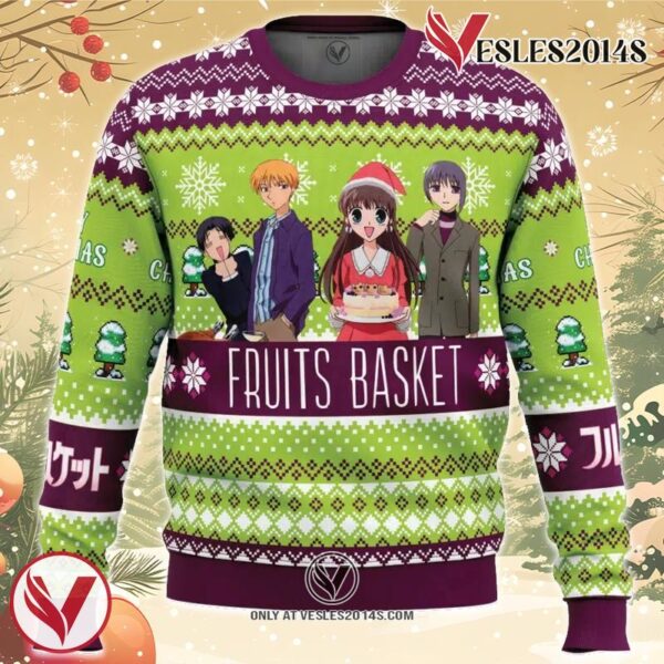 Merry Christmas Fruits Basket Ugly Christmas Sweater, Unique Christmas Gift For Fans - Vesles2014S