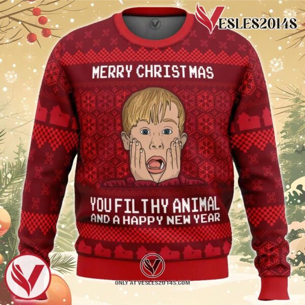 Merry Christmas Home Alone Ugly Christmas Sweater, Unique Christmas Gift For Fans - Vesles2014S
