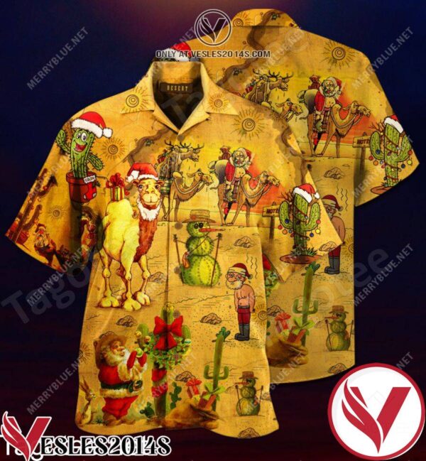 Merry Christmas In Desert Hawaiian Shirt, Unique Gifts For Friends - Vesles2014S 1
