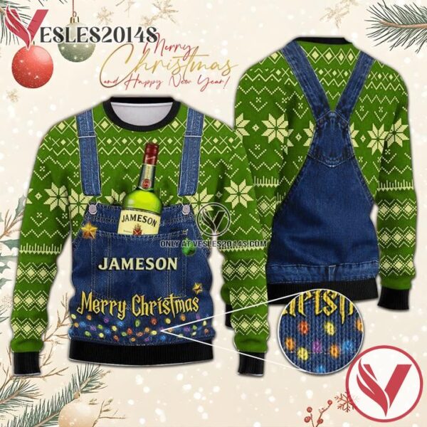 Merry Christmas Jameson Ugly Sweater, Unique Winter Outfits For Fans - Vesles2014S  1