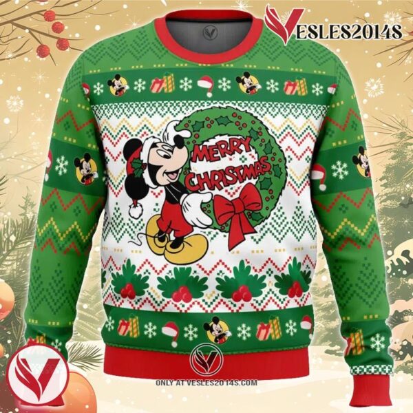 Merry Christmas Mickey Mouse Disney Ugly Christmas Sweater, Unique Christmas Gift For Fans - Vesles2014S