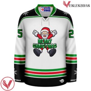 Merry Christmas Santa Holiday Hockey Jersey - Vesles2014S 2