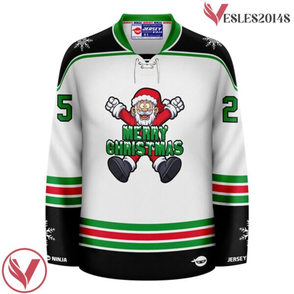 Merry Christmas Santa Holiday Hockey Jersey - Vesles2014S 2