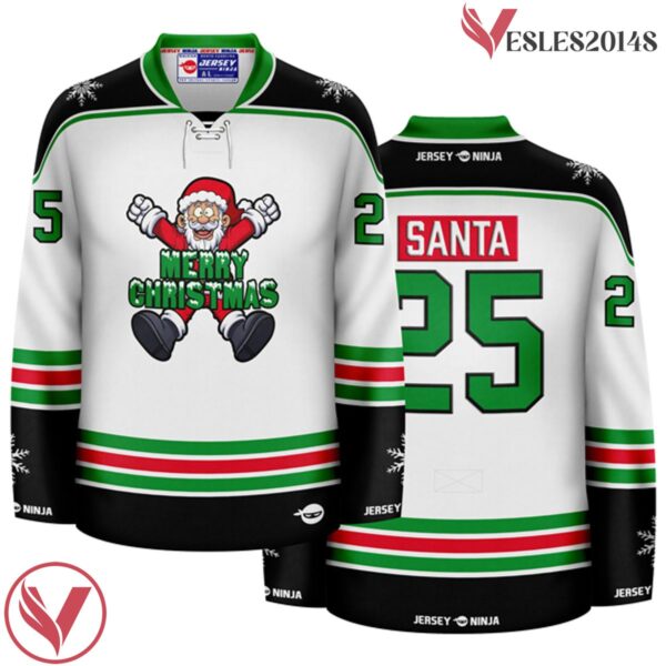 Merry Christmas Santa Holiday Hockey Jersey - Vesles2014S