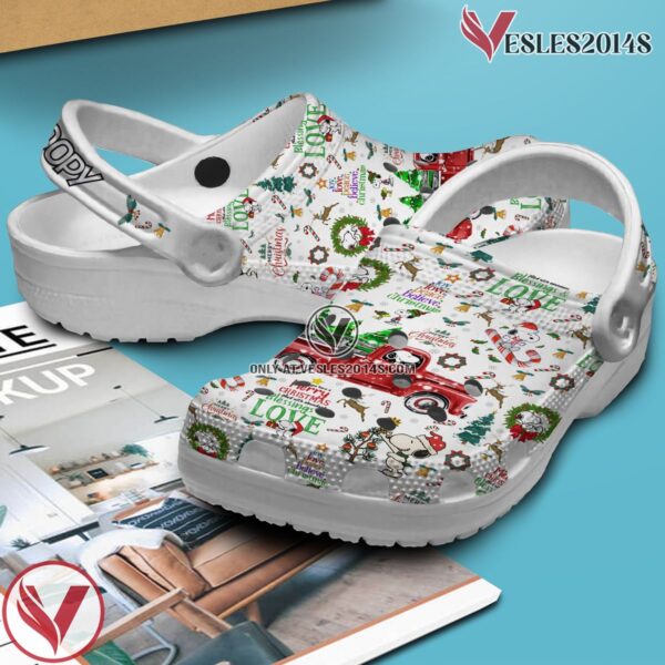 Merry Christmas Snoopy Peanuts Cartoon Crocs Crocband Clogs Shoes Comfortable For Men Women and Kids Style 2, Unique Gift From  Vesles2014S 2