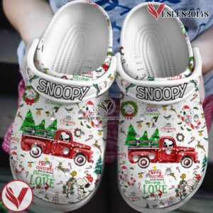 Merry Christmas Snoopy Peanuts Cartoon Crocs Crocband Clogs Shoes Comfortable For Men Women and Kids Style 2, Unique Gift From  Vesles2014S