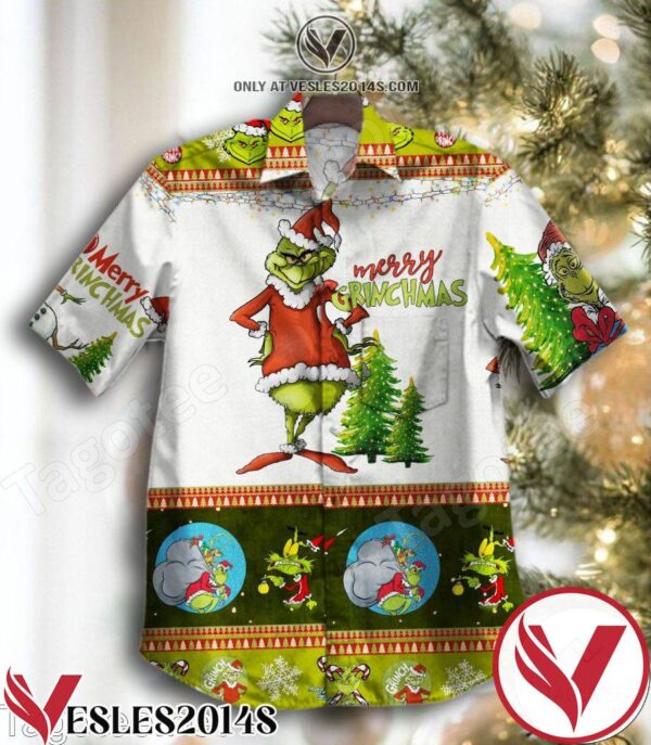 Merry Grinchmas Green Mix White Hawaiian Shirt, Unique Gifts For Friends - Vesles2014S 1